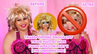 TRANSFORMING KNOCK OFF TRIXIE MATTEL WIGS FROM AMAZON PART II  THE UNHhhhCORE [upl. by Letnuahs]