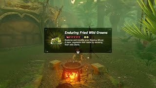 Zelda BOTW Best Stamina Recipe  Enduring Fried Wild Greens [upl. by Ssej]