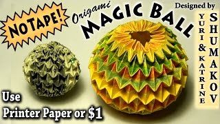 Origami Magic Ball  NO TAPE [upl. by Ruddy]