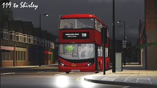 Roblox Croydon V131  Route 119 South Croydon South End  Shirley [upl. by Tiebold]