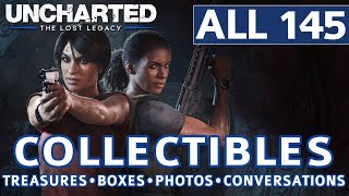 Uncharted The Lost Legacy  All Collectibles Locations Treasures Photos Lockboxes Conversations [upl. by Tatianas]