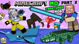 AQUARIUM ATTACK MO CREATURES MOD Showcase 2 LAND CREATURES CRAZYNESS FGTEEV Minecraft [upl. by Booma]