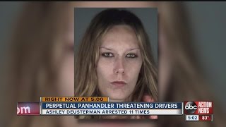 Woman accused of aggressive panhandling [upl. by Euqinomod]