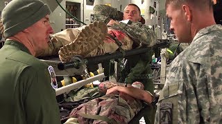 Medical Evacuation Via C17 – Military MEDEVAC Flight [upl. by Ymarej]