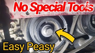 SECRET WAY How I Remove Crank Pulley bolt that Easy Part 2 video on the description fyp mechanic [upl. by Negam]