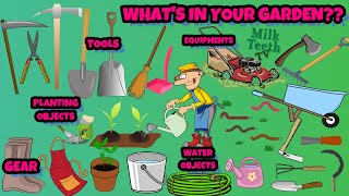 List of Gardening Tools and Garden Vocabulary in English  Learn Names of Objects In the Garden [upl. by Tarr233]