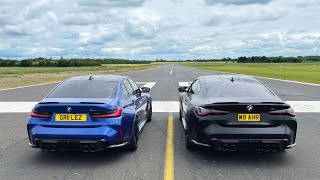 DRAG RACE NEW BMW M3 VS NEW BMW M4 [upl. by Sitsuj]