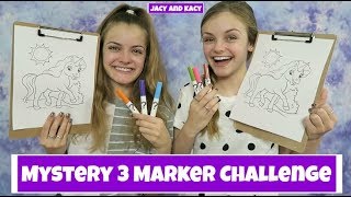 Mystery 3 Marker Challenge Jacy and Kacy [upl. by Akirahc934]