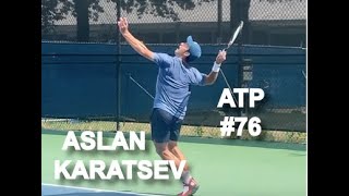 Court Level View of Aslan Karatsev Playing [upl. by Marinna665]