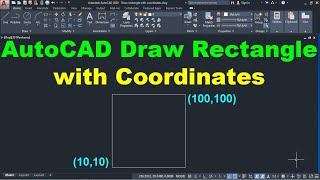 AutoCAD Draw Rectangle with Coordinates [upl. by Tonry]