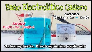 BAÑO ELECTROLÍTICO CASERO  GALVANOPLASTIA  ELECTROQUÍMICA EXPLICADA [upl. by Chiquia]