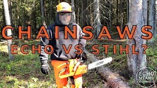 ECHO CS620P Review Comparing ECHO amp STIHL Chainsaws [upl. by Matronna]