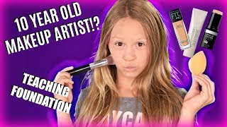 10 Year Old Kid Teaches Makeup Easy Foundation Routine Makeup Tutorial [upl. by Cutlerr81]