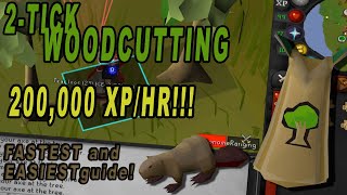 OSRS 2 Tick Woodcutting  THE EASIEST WAY  200k xphr [upl. by Ylesara353]