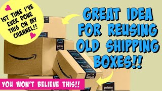 CARDBOARD BOX UPCYCLEclever way to reuse AMAZON BOXES etc Storage DIY [upl. by Aihsik]