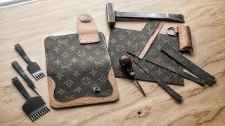 Making a DIY Louis Vuitton Cowboy Wallet Part 1 [upl. by Anelat]