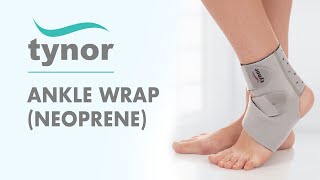 How to wear Tynor Ankle Wrap Neoprene to provide firm compression support to the ankle [upl. by Columbus629]