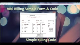 Visual Basic 6 Billing Code [upl. by Stiles]