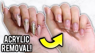 Remove Acrylic Nails At Home Step By Step HowTo Tutorial [upl. by Artenra]