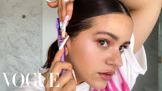 Rosalías Guide to Pink Eyeshadow and a SlickedBack Ponytail  Beauty Secrets  Vogue [upl. by Olympie452]