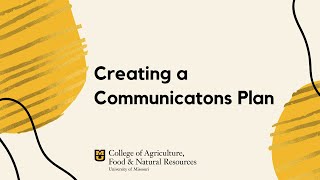 Creating a Communications Plan [upl. by King]