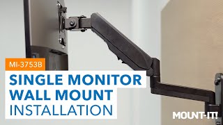 Height Adjustable Single Monitor Wall Mount  MI3753B Installation [upl. by Thibault]