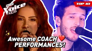 SUPERSTAR COACHES perform in The Voice Kids 🤩  Top 10 [upl. by Sadnak]