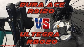 Shimano Dura Ace R9120 vs Ultegra R8020 Disc Brakes [upl. by Aihtenak]