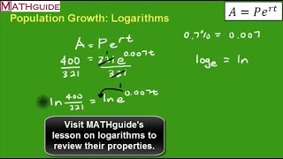 Population Growth Logarithms [upl. by Gnouhp]