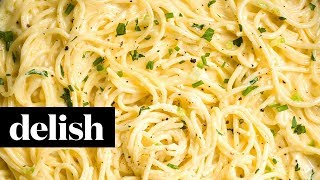 Creamy ThreeCheese Spaghetti  Delish [upl. by Dayir]