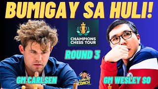 GRABE ANG BLUNDER Carlsen vs So CCT Round 3 RR [upl. by Colier433]