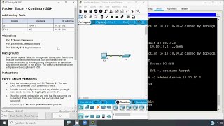 136 Packet Tracer  Configure SSH [upl. by Ueik]