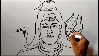 Shiv ji ka Chitra kaise Banaye  How to Draw Lord Shiva easy Steps [upl. by Sikata]