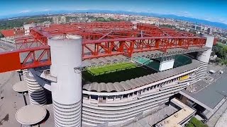 San Siro football stadium drone flight  Milan AC Milan Inter Milan [upl. by Holden]