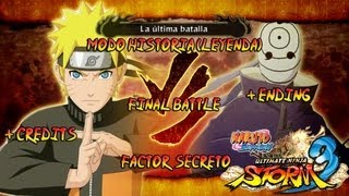 Naruto Shippuden Ultimate Ninja Storm 3 Walkthrough  Full Burst  Parte 34 Batalla Final Naruto vs Tobi  Ending Creditos Gameplay EspañolJapanese Xbox360PS3 [upl. by Cohlette]