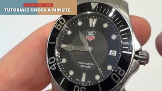 How to SET the TIME amp DATE on a TAG HEUER Aquaracer Watch [upl. by Shields]