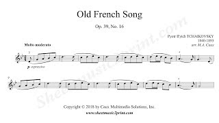 Tchaikovsky  Old French Song Op 39 No 16  Violin [upl. by Edrei]