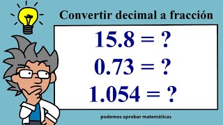 CONVERTIR DECIMAL A FRACCIÓN FÁCIL Y RÁPIDO [upl. by Delinda100]