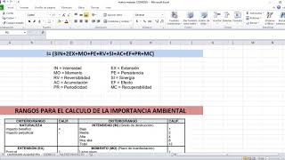 Valoración de Impacto Ambiental método CONESA Simplificado [upl. by Fonsie]