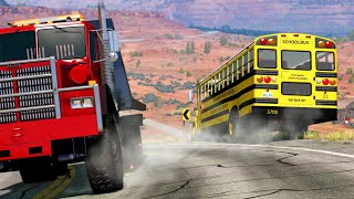 School Bus Accidents  BeamNGdrive [upl. by Alius]