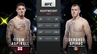 UFC Vegas 36 Aspinall vs Spivak Full Fight Highlights [upl. by Rimisac]