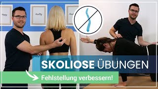 4 Skoliose Übungen gegen Deine Beschwerden ➕ Selbsttest und Ursachen [upl. by Lokin]