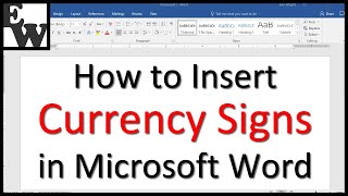 How to Insert Currency Signs in Microsoft Word [upl. by Naujal]