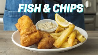 Crispy Homemade FISH AND CHIPS Recipe [upl. by Quintana33]