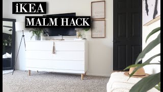 HOW TO ADD LEGS TO MALM DRESSER  IKEA MALM HACK [upl. by Eemaj]