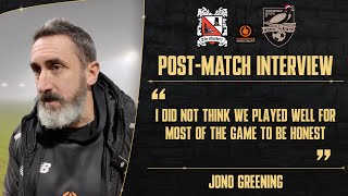 POSTMATCH INTERVIEW  Jono Greening Vs Darlington National League North [upl. by Neeron]