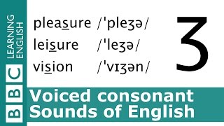 English Pronunciation 👄 Voiced Consonant  ʒ  pleasure leisure and vision [upl. by Iznil136]