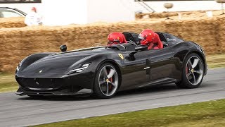 810HP Ferrari Monza SP2 V12 Engine Sound Accelerations amp Burnouts [upl. by Seftton]