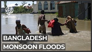 Nearly onethird of Bangladesh affected by monsoon floods [upl. by Airotna]