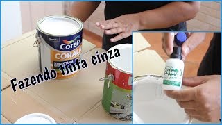 Como fazer tinta cinza azulado Diário da obratinta [upl. by Yrak]